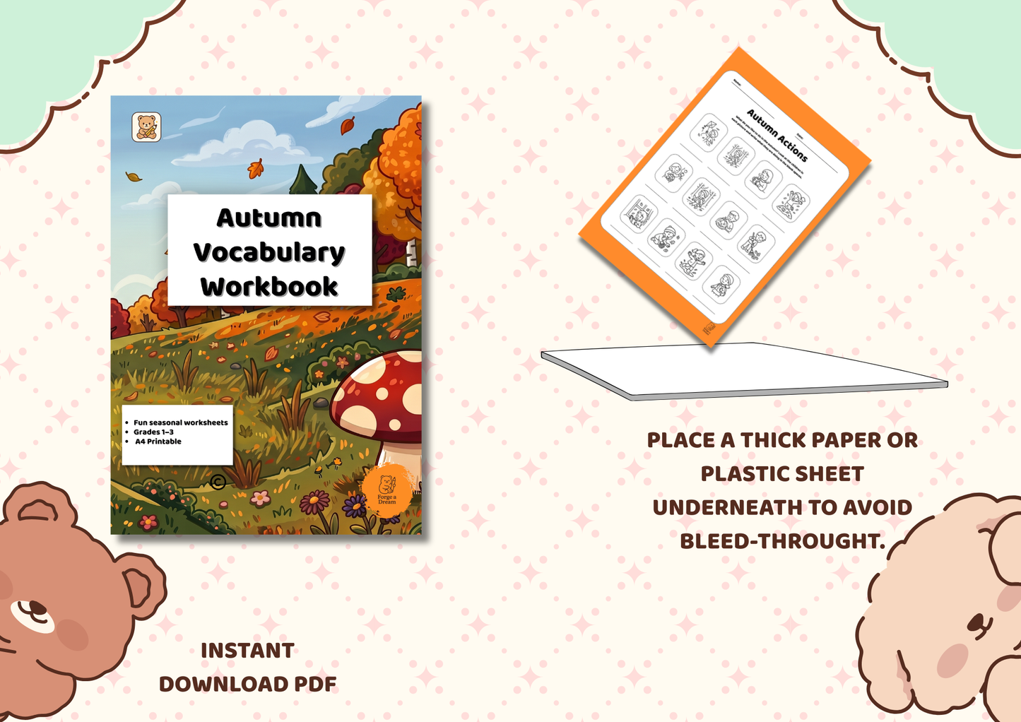 Autumn (Fall) Vocabulary Workbook | Grades 1–3 Printable PDF