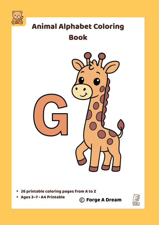 Animal Alphabet Coloring Pages A–Z | Printable Coloring Book for Kids