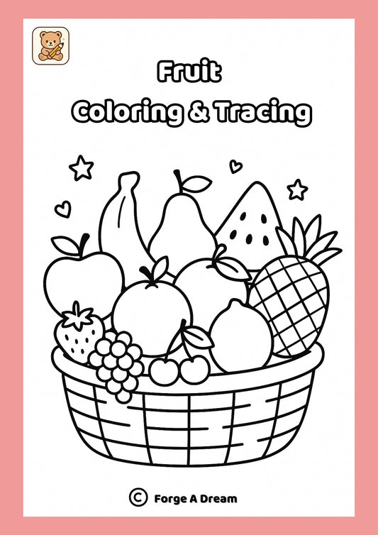 Fruit Coloring & Tracing Pages |Printable PDF