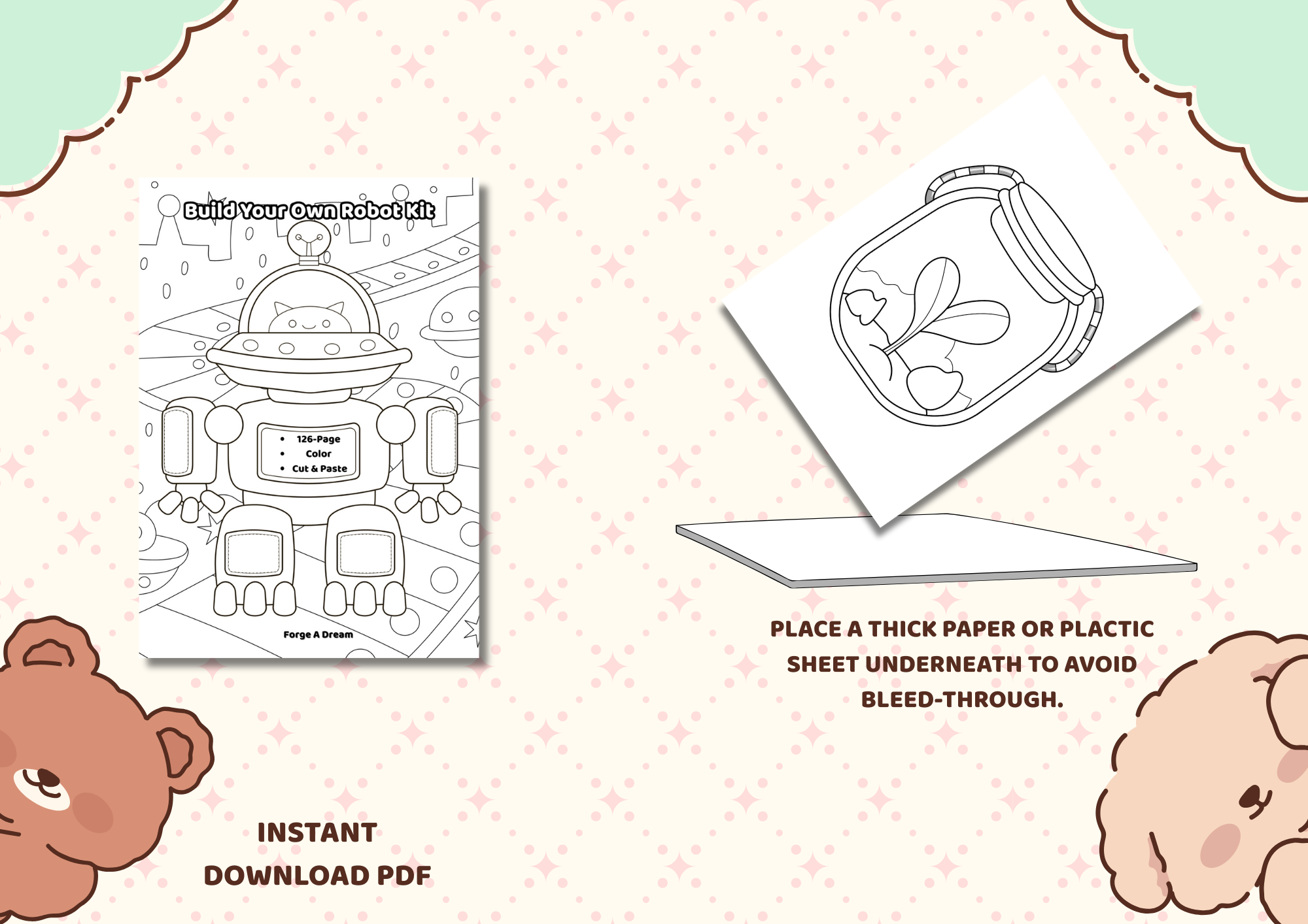 Color & Build Your Own Robot | 126-Page Printable Coloring & Cut-and-Paste Activity Book