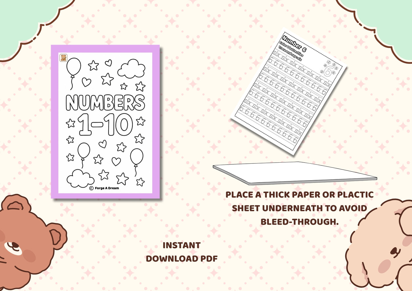 Numbers 1–10 Activity Bundle – Workbook + Flashcards |Printable PDF