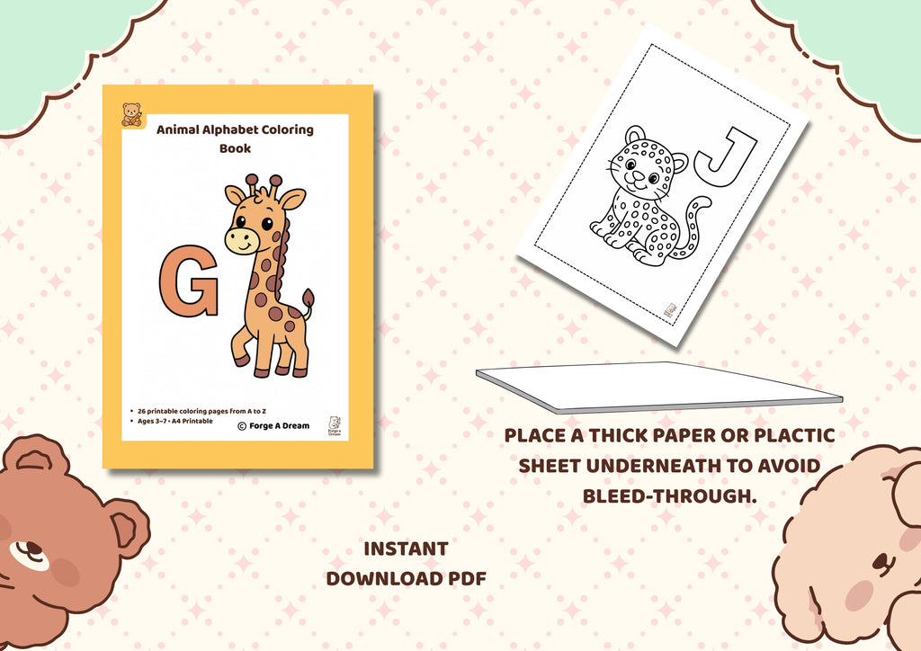 Animal Alphabet Coloring Pages A–Z | Printable Coloring Book for Kids