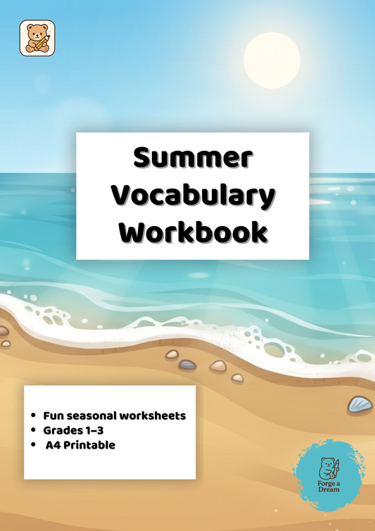 Summer Vocabulary Workbook for Kids (Grades 1–3) | A4 Printable PDF