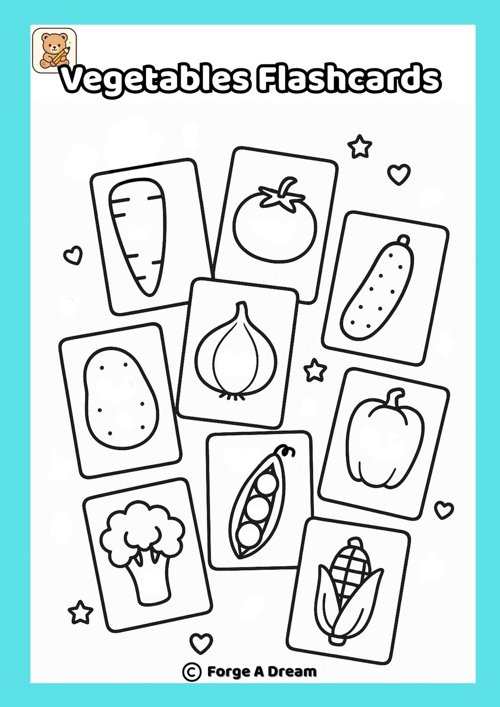 Fruit & Vegetable Flashcards Bundle |Printable PDF