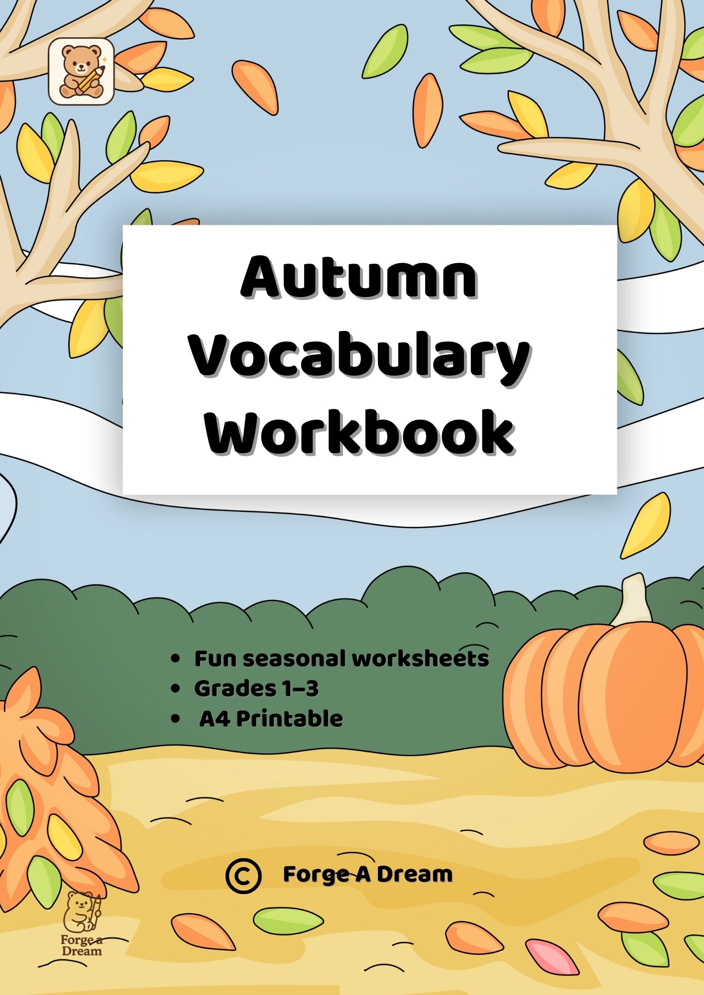 Autumn (Fall) Vocabulary Workbook | Grades 1–3 Printable PDF
