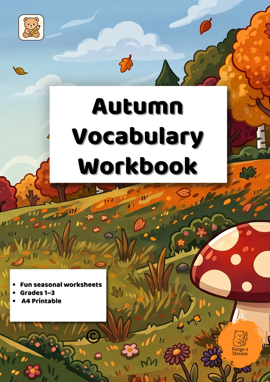 Autumn (Fall) Vocabulary Workbook | Grades 1–3 Printable PDF