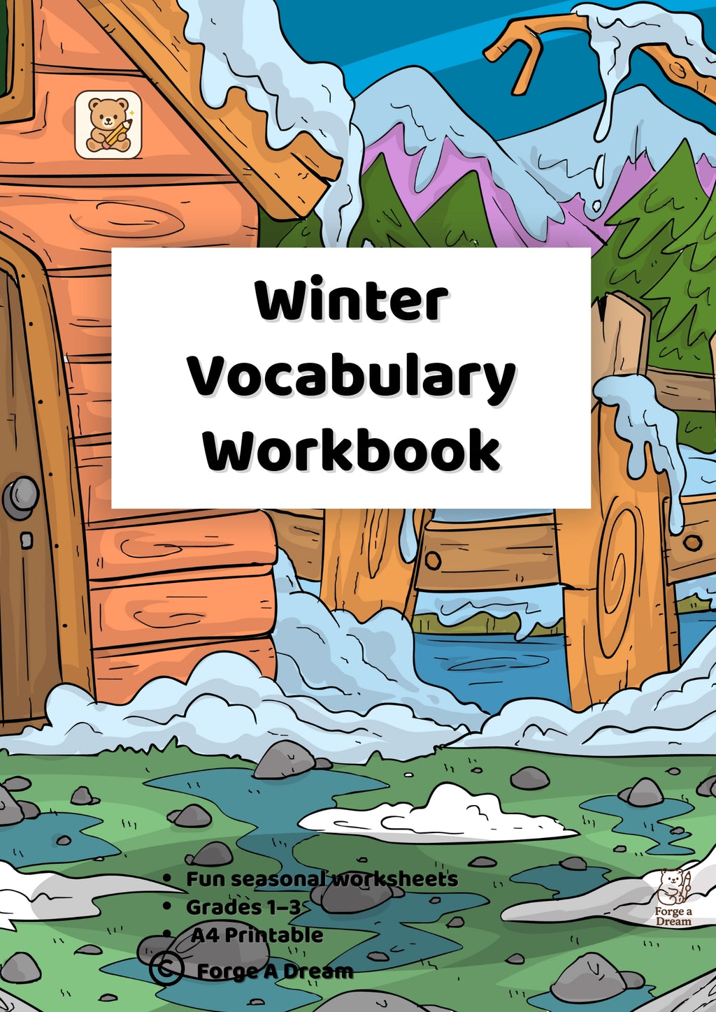 Winter Vocabulary Workbook for Kids (Grades 1–3) | A4 Printable PDF