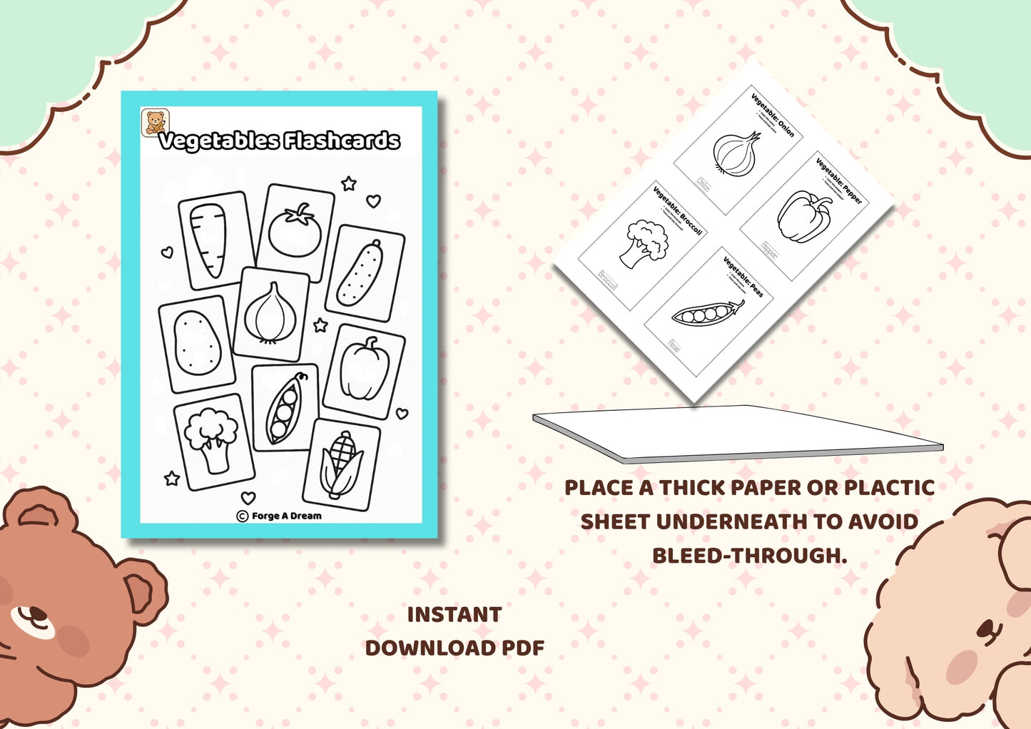 Vegetables Flashcards | Printable PDF