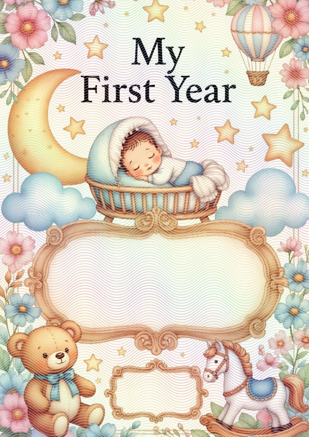 My First Year – Baby Boy Memory Book | Printable Baby Milestone Journal (43 Pages)
