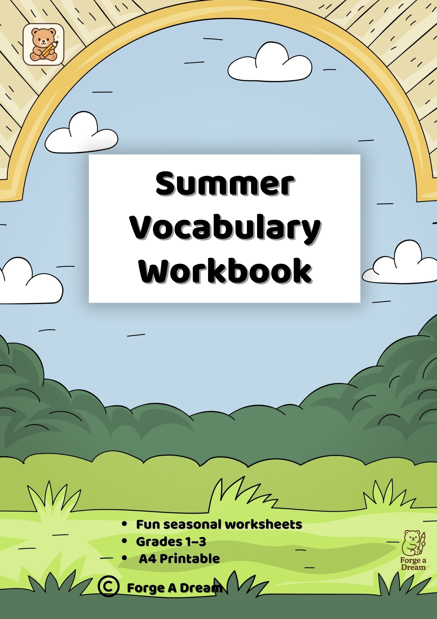 Seasons Vocabulary Workbook Bundle for Kids | Spring, Summer, Autumn & Winter (A4 Printable PDF)