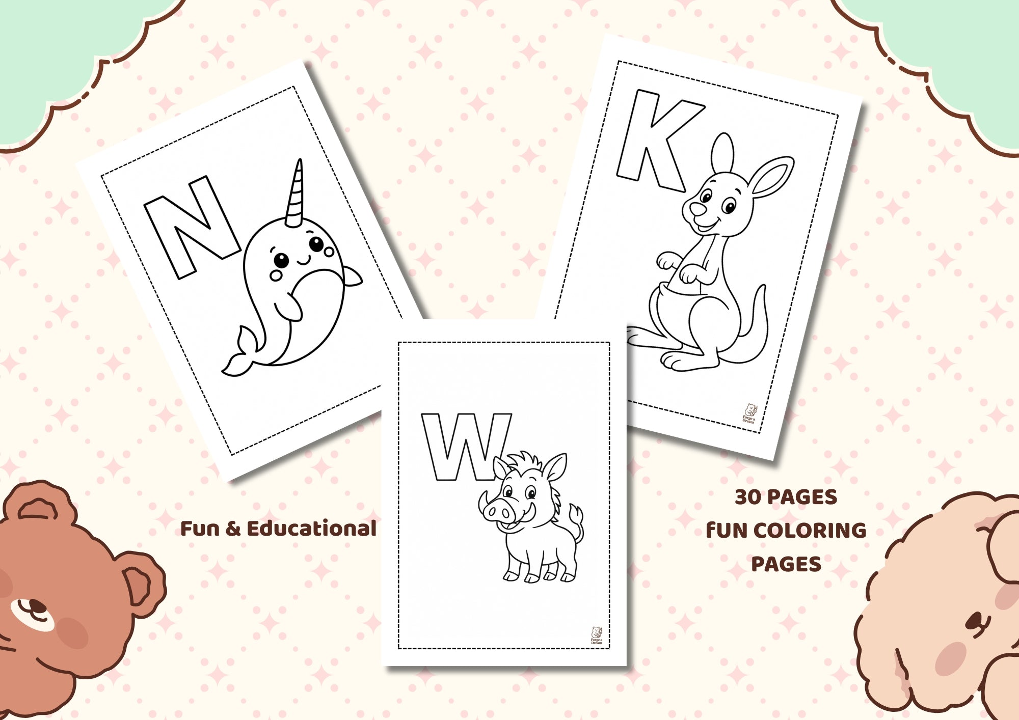 Animal Alphabet Coloring Pages A–Z | Printable Coloring Book for Kids