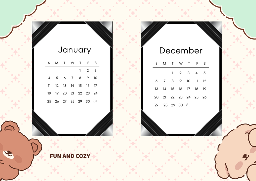 My Journal 2026 | Black Simple  A4 Printable Journal & Calendar (21 Pages)