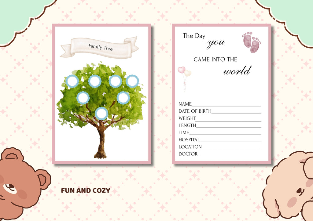 My First Year – Baby Girl Memory Book | Printable Baby Milestone Journal (43 Pages)