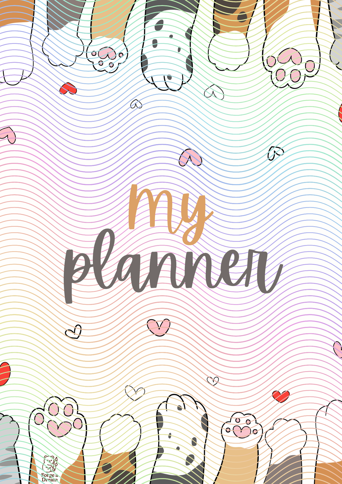 Ginger Paws 2027 Printable Planner & Calendar Bundle | Kawaii Cat Weekly & Monthly Planner (A4)
