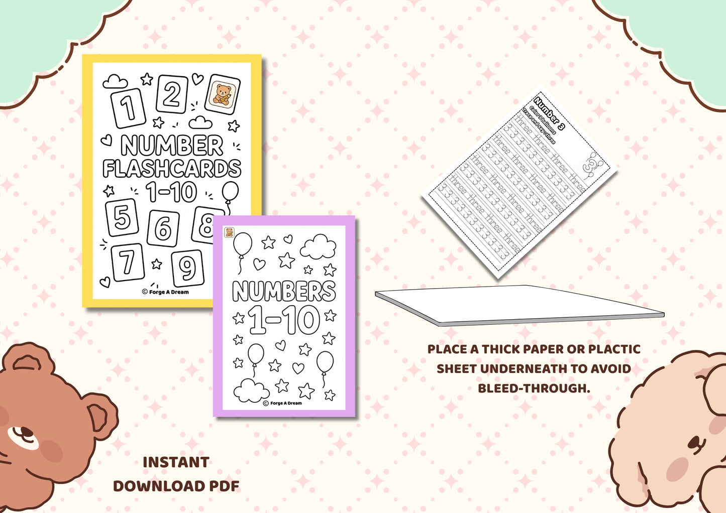 Numbers 1–10 Activity Bundle – Workbook + Flashcards |Printable PDF